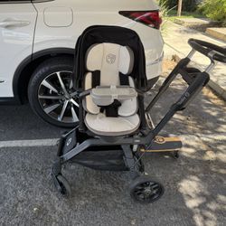 Orbit Baby G5 Stroller with Helix+ Double Stroller Attachment and G5 Stroller Sidekick Board