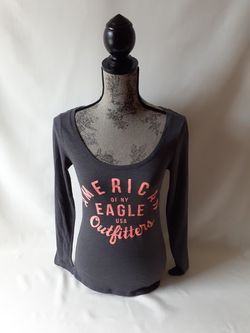 American Eagle Outfitters women's gray long sleeve top size S.