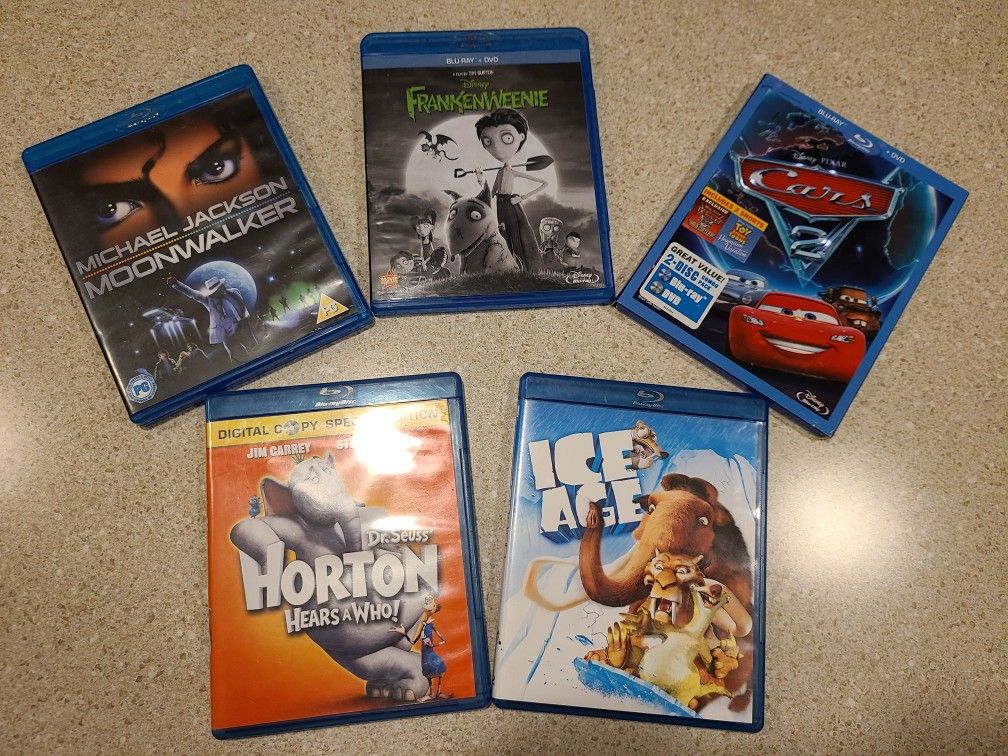 5 used kids Blu-Rays for sale