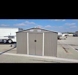 Assembly Require 8' L × 10' W x 6' H Galvanized Steel 10x8 ft Metal storage shed