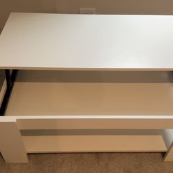 Lift Top Coffee Table with Hidden Compartment & Open Shelf For Living Room-White