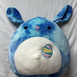 Squishmallow 12" Bobby Bunny – Blue Tie Dye Easter Rabbit Plush