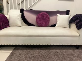 2 authentic white leather couches