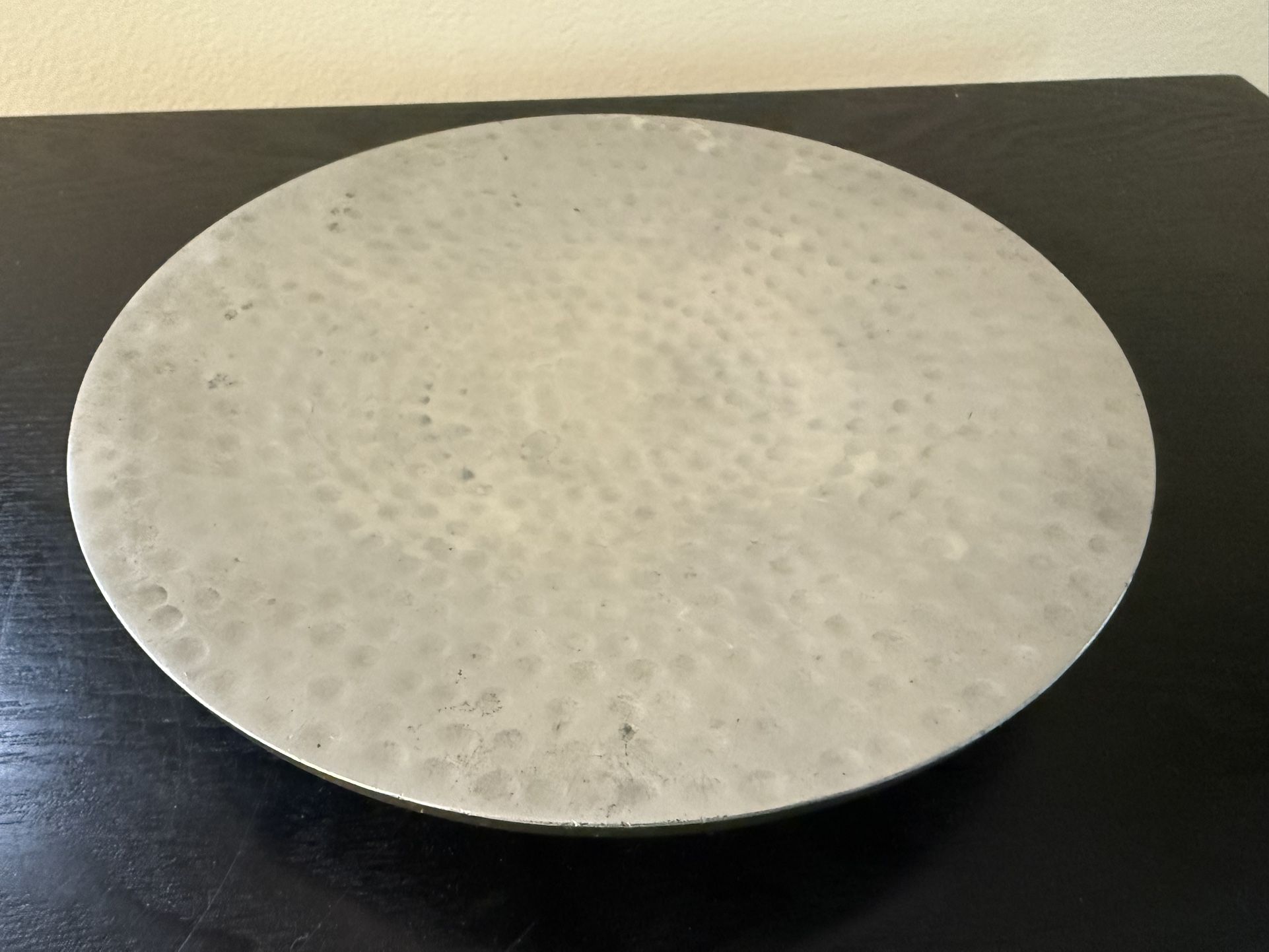 Hammered Aluminum Pillar Candle Holder Jewelry Dish Made in India