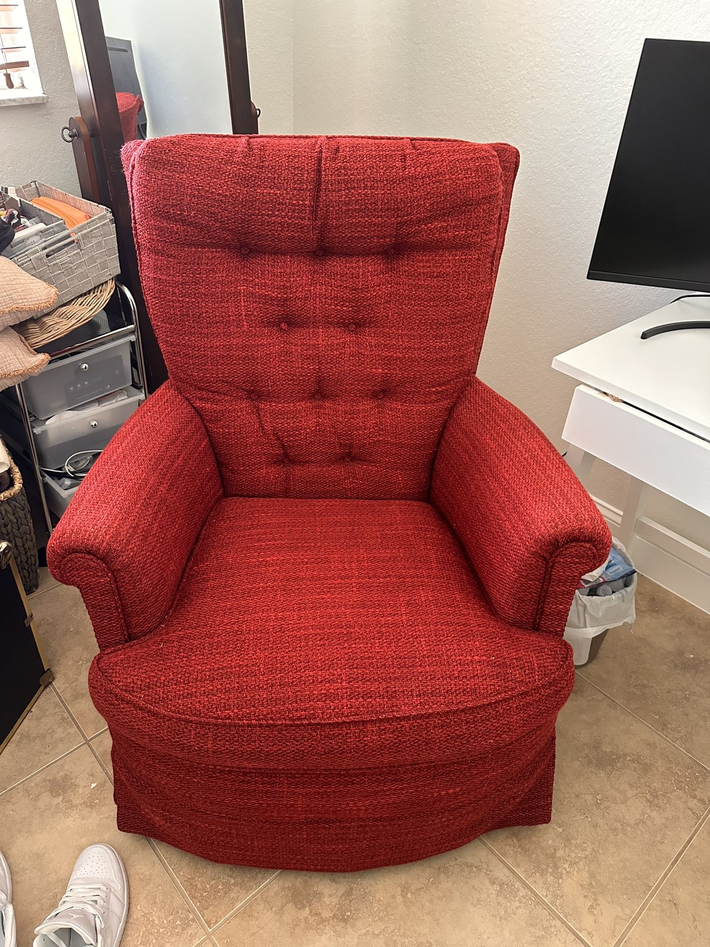 boho vintage red rocking accent chair 