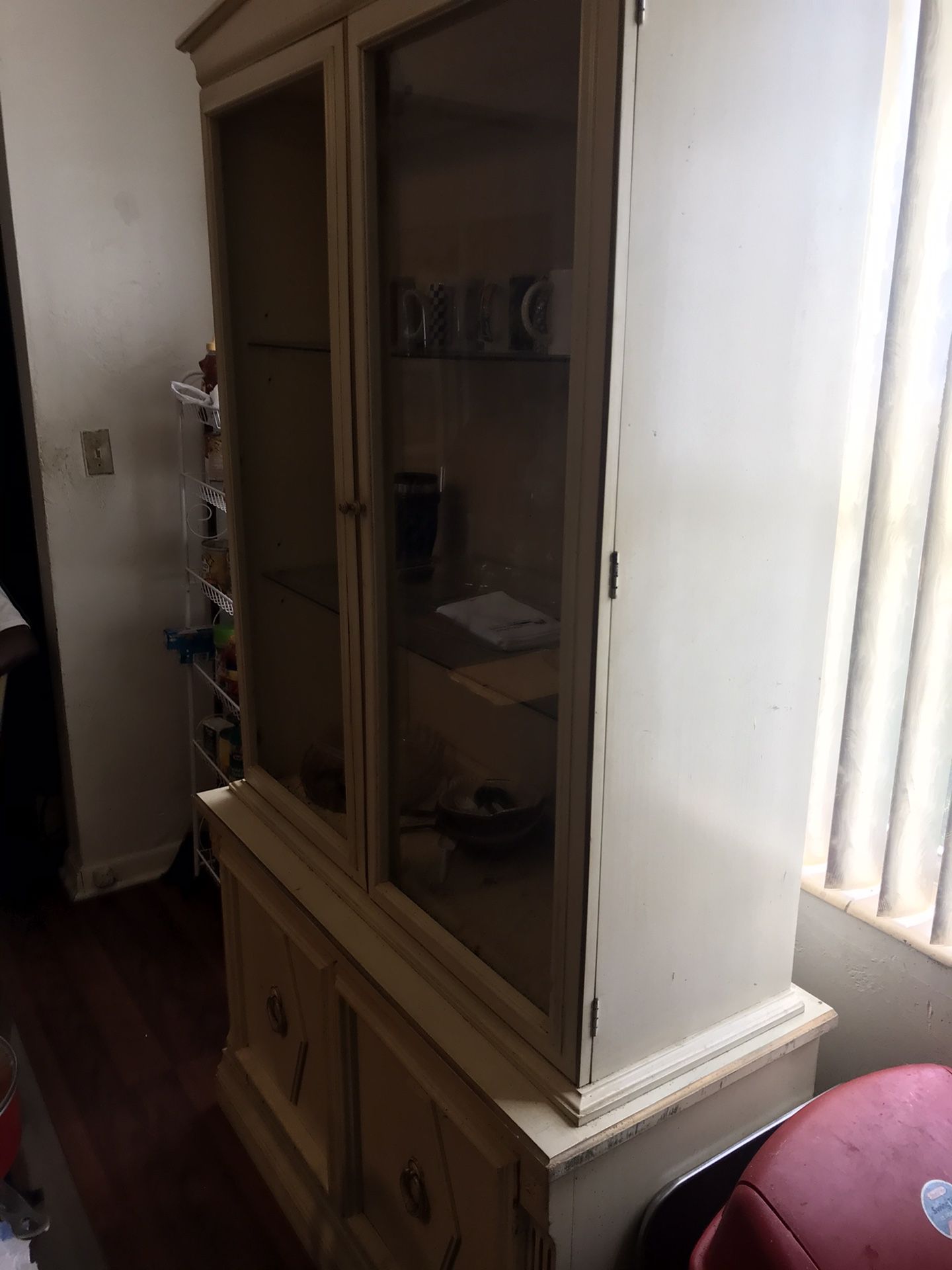 China cabinet is well made. Do you see the potential in this cabinet? It could be yours this weekend!!