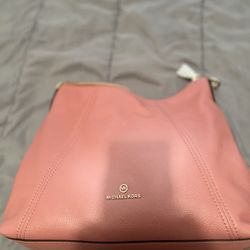 Michael Kors Dusty Pink Hobo Leather Handbag Large