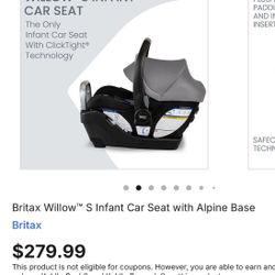 $125 Britax Willow S Car Seat With Alpine Base