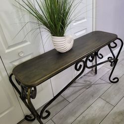 Cast Iron Wooden Console Table 45"Lx13"Wx27"Tall ~ Durable Heavy No Pet No Smoke Home