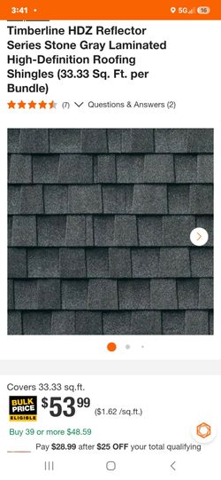 Shingle ( timberline hdz RS ) color Stone Grey