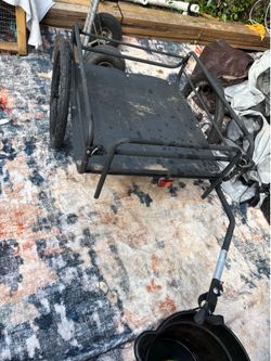 Black Metal Flatbed Utility Cart