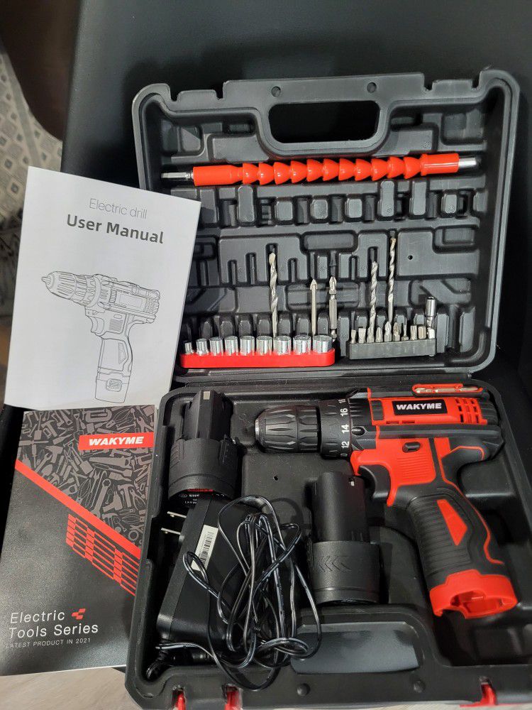Cordless electric rechargeable battery🪛 Screwdriver and drill with light and various  bit kit