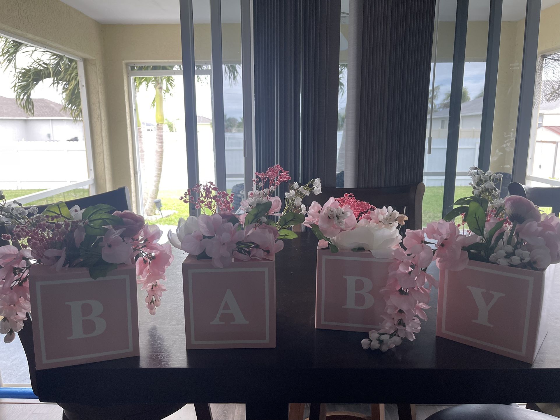 Pink Baby Shower Center Piece Decoration