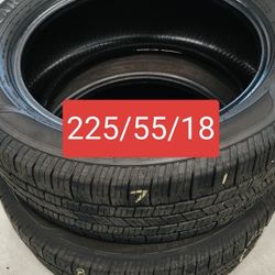 (2 tires) 225/55/18 Goodyear Reliant (70-80% tread)