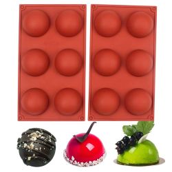 Pack of 6 Holes Hot Chocolate Bomb Silicone Dome Mold 2.55 Diameter