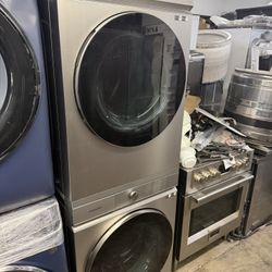 Samsung Bespoke Platinum Washer And Gas Dryer Front Load 