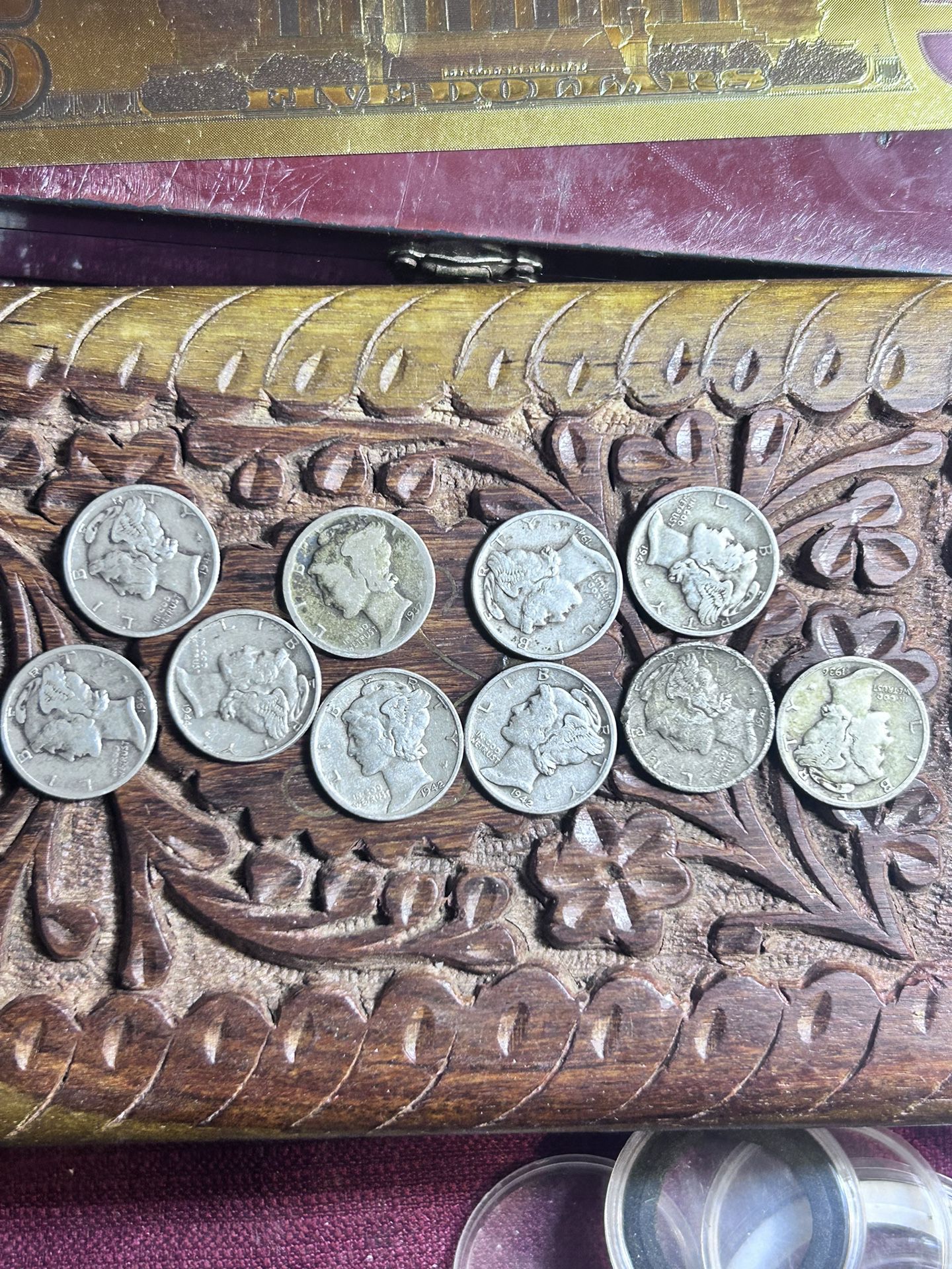 10 mercury dimes Readable Dates And In Good Condition