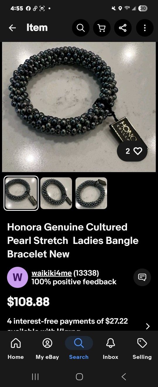 Cultured Pearl Stretch Bangle
