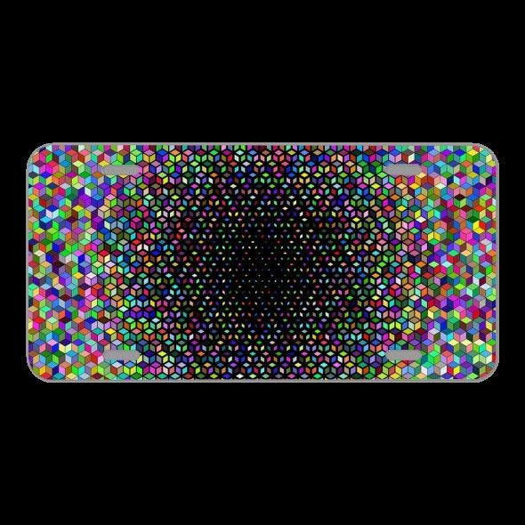 License Plate Novelty Car Front Pattern Design Geometric Isometric