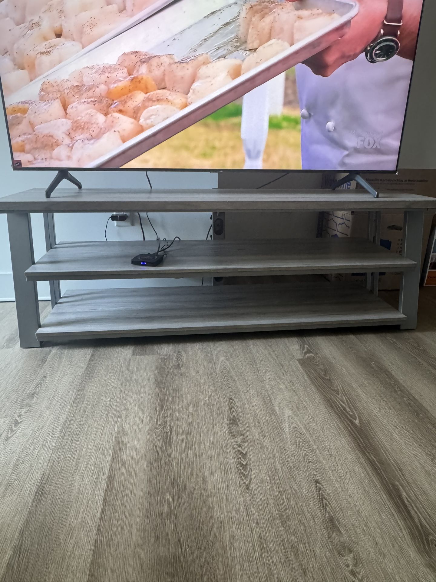 TV Stand – Gray – Excellent Condition