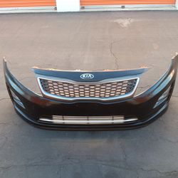 2013-2015 Kia Optima Hybrid Front Bumper With Grill And Emblem And Fog Lights With Accessories And Inner Fillers With Accessories OEM. 