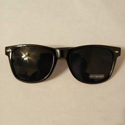 Unisex Black Minimalist Casual Square Sunglasses 100% UV Protection