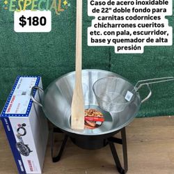 Cazo De Accero Con Vase I Quemador Pala, I Escuridor 