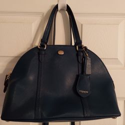 Teal & Gold Coach Purse With Shoulder Strap