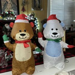 2 airdorable Teddy Bears 🧸 🧸 Inflates using ineluded USB of battery option