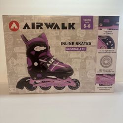 In-Line Skates Youth Size  1-4 Adjustable Fit Airwalk Rollerblades Skates Plum Purple New