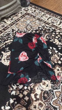 Rose print skirt