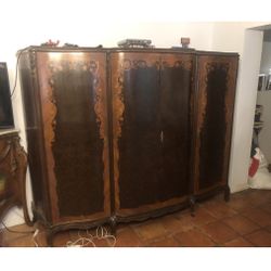 Antique Wood Armoire 