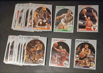 Over 100 NBA Hoops cards from 1990.  $5 for everything together. Includes Hall of Famers.  Cards are in great condition