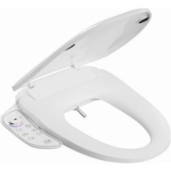 LALAHOO Electric Bidet Toilet Seat with Side Panel, Elongated Heated Toilet Seat with Instant Warm Water & Dryer, Multiple Spray Modes, Japanese Toile