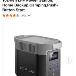 EcoFlow Battery Generator DELTA 2 Solar Generator, 1800W Output, 1024Wh LFP Power Station, Home Backup,Camping,Push-Button Start