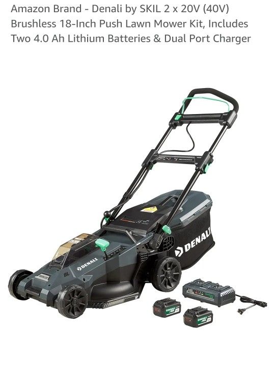 Denali  2 x 20V (40V) Brushless 18-Inch Push Lawn Mower