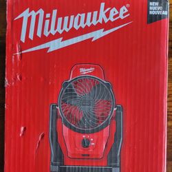 Milwaukee 0820-20 M12 12V Cordless Mounting Fan Brand New In Box, 14 MPH - 400 CFM With Brand New Charger And Used Battery 