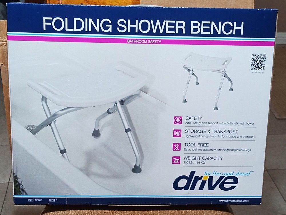 GORGEOUS BRAND NEW FOLDING SHOWER BENCH BY DRIVE