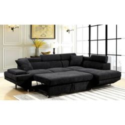 Black Sectional Sofa With Pullout 