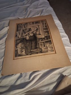 Original James Chapin lithograph called composition circa 1940 artist signature in pencil