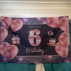 Happy Birthday 6  Years Old Banner And Ballon’s With Happy Birthday Letters
