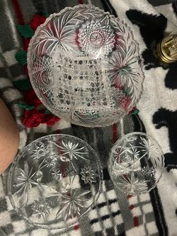 3 real crystal bowls for Christmas