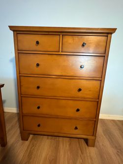 Dresser and nightstand real wood in cherry color