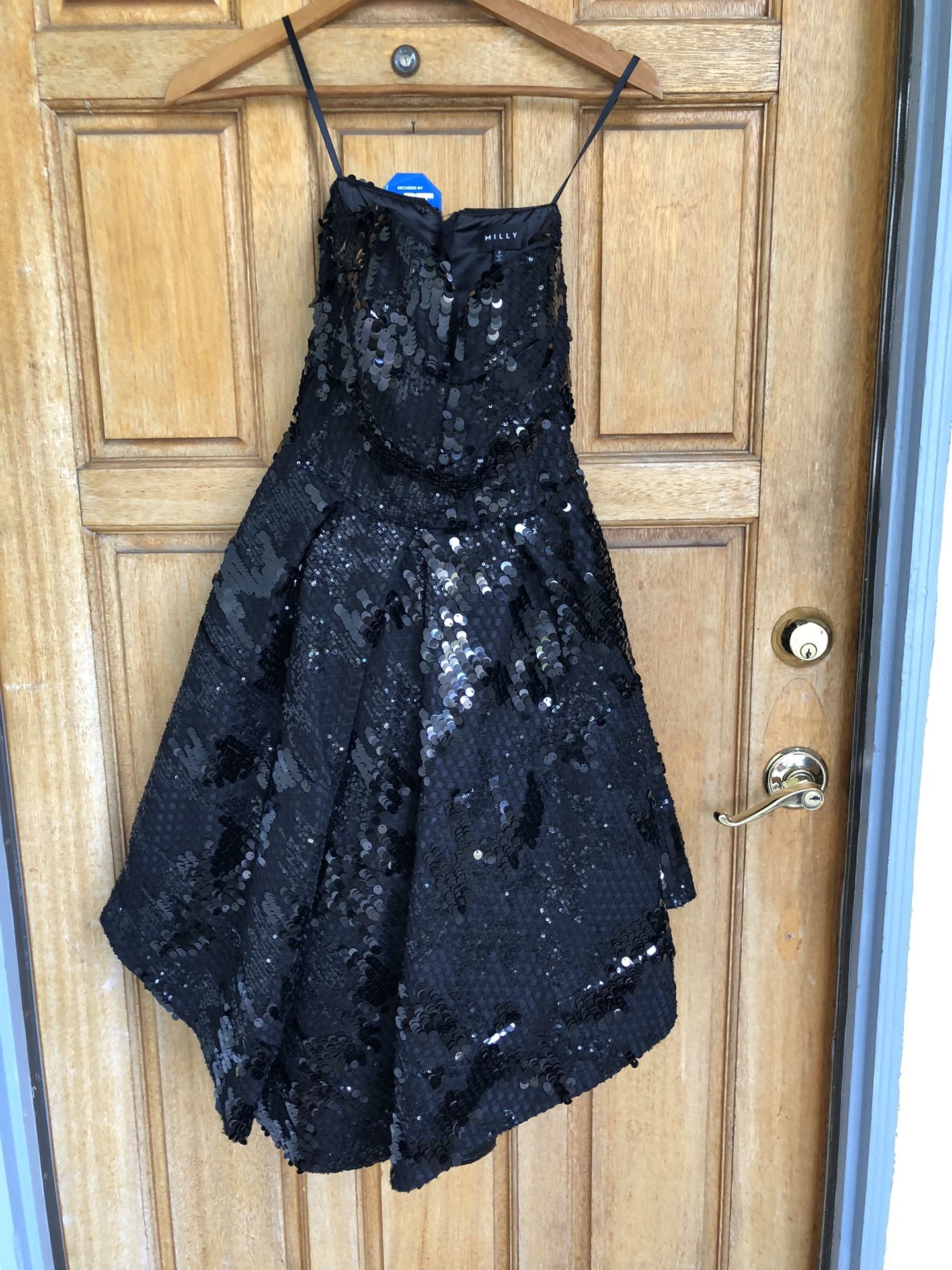 Milly Sequin Strapless Mini Babydoll Cocktail Evening Party Dress Size 2