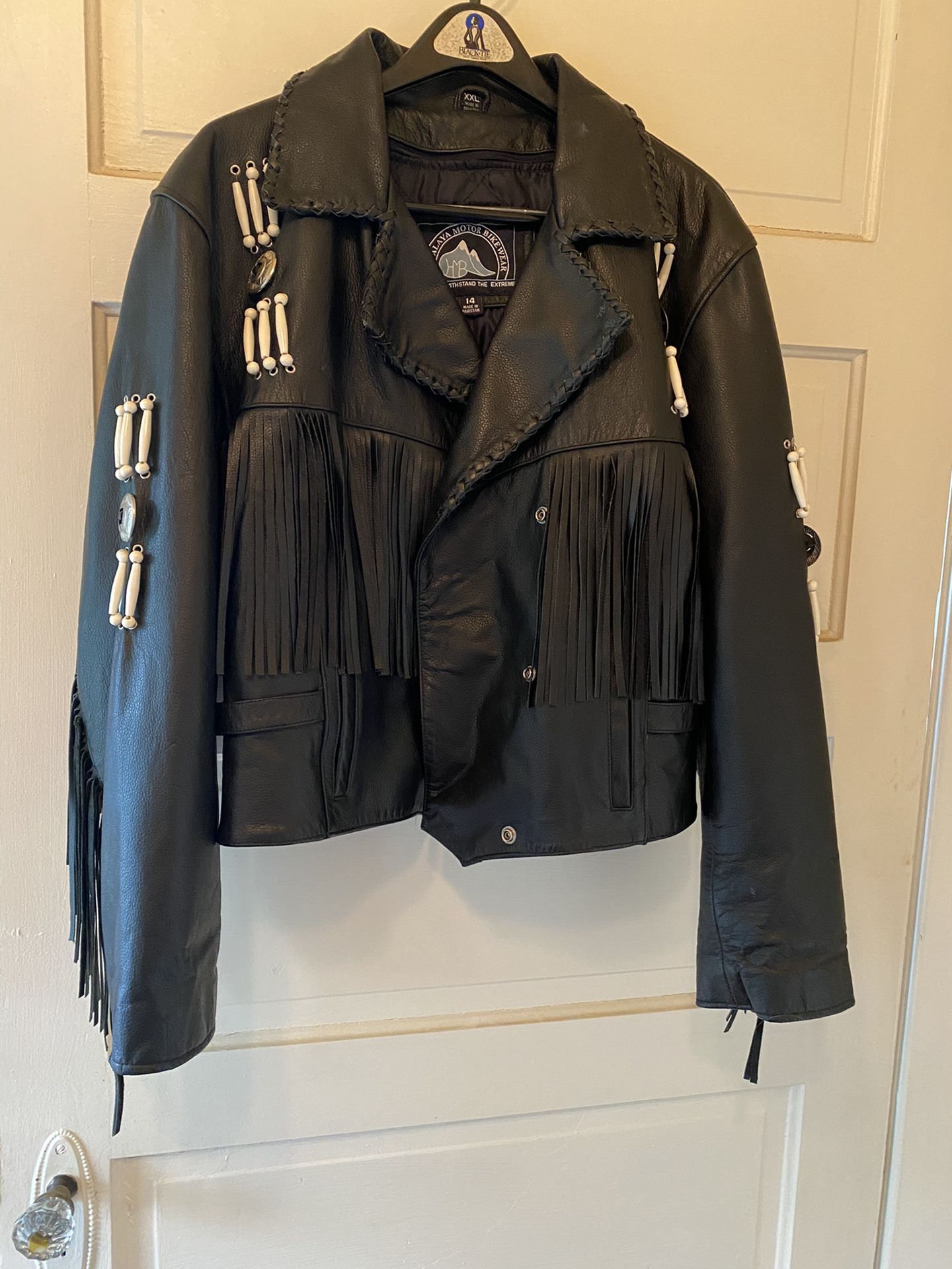 Ladies leather motorcycle jacket
