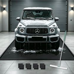 Containment Mat 7'9" x 18' Garage Floor Mats for Under Car
19oz Heavy-Duty PVC Garage Car Mat,1.2 in Raised Edges, Non-Slip Snow Rain Mud Protector, I