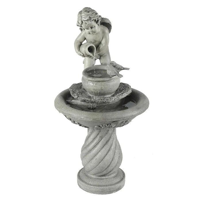 LuxenHome 34 Inch Outdoor Water Fountain