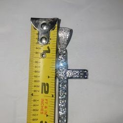 925 Silver Cross With Crystal 