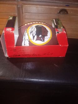 Perry Brooks autographed football and box