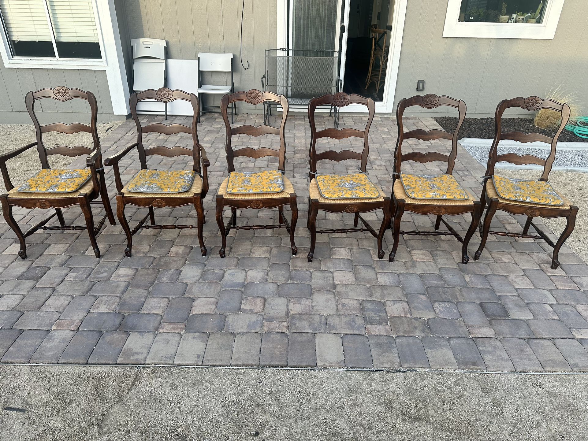 French Ladderback Chairs. Set Of 6